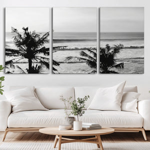 Tropical Coastline Wall Art Canvas Print – Framed Palm Trees