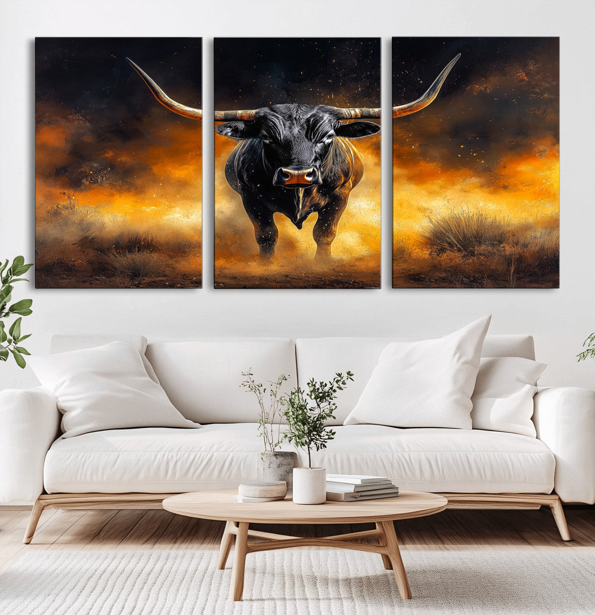 Longhorn Canvas Wall Art Canvas Print – Framed Bold Bull