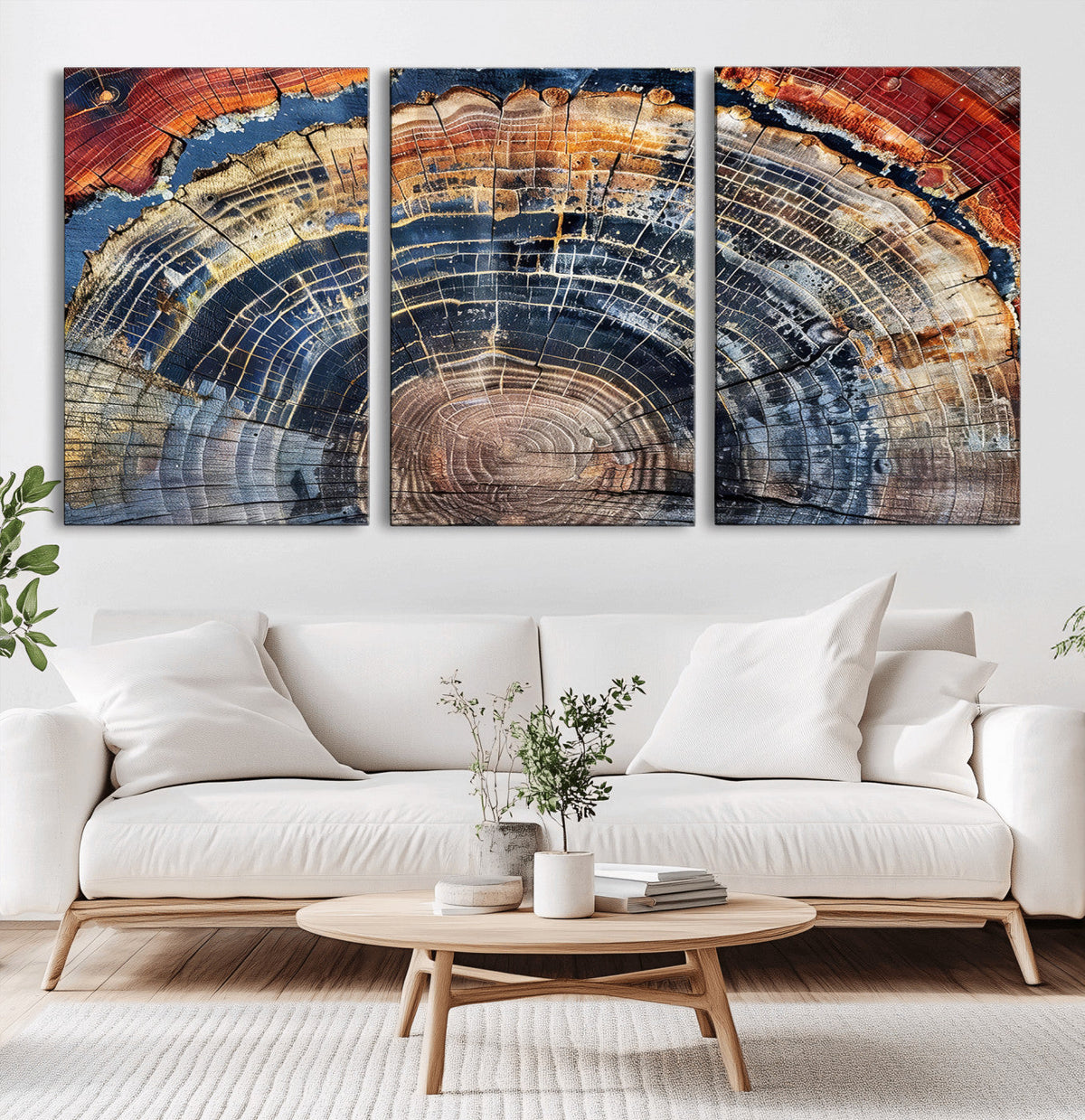Tree Rings Wall Art Canvas Print – Framed Wood Art Picture