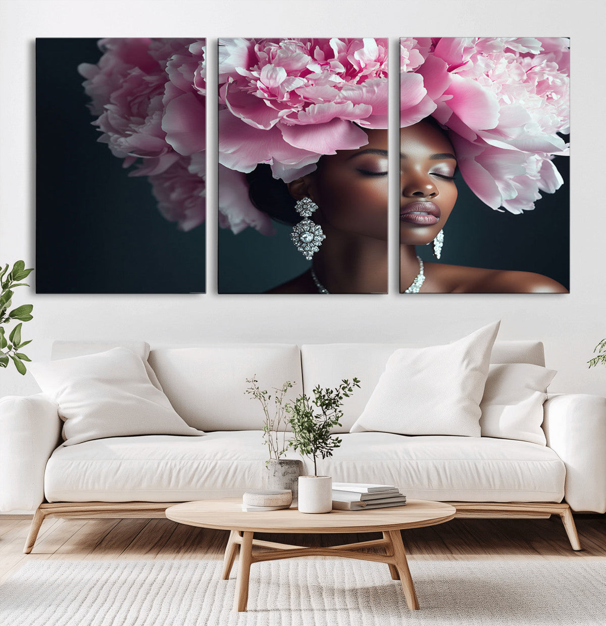 Black Beauty Petal Crown Wall Art Canvas Print – Floral