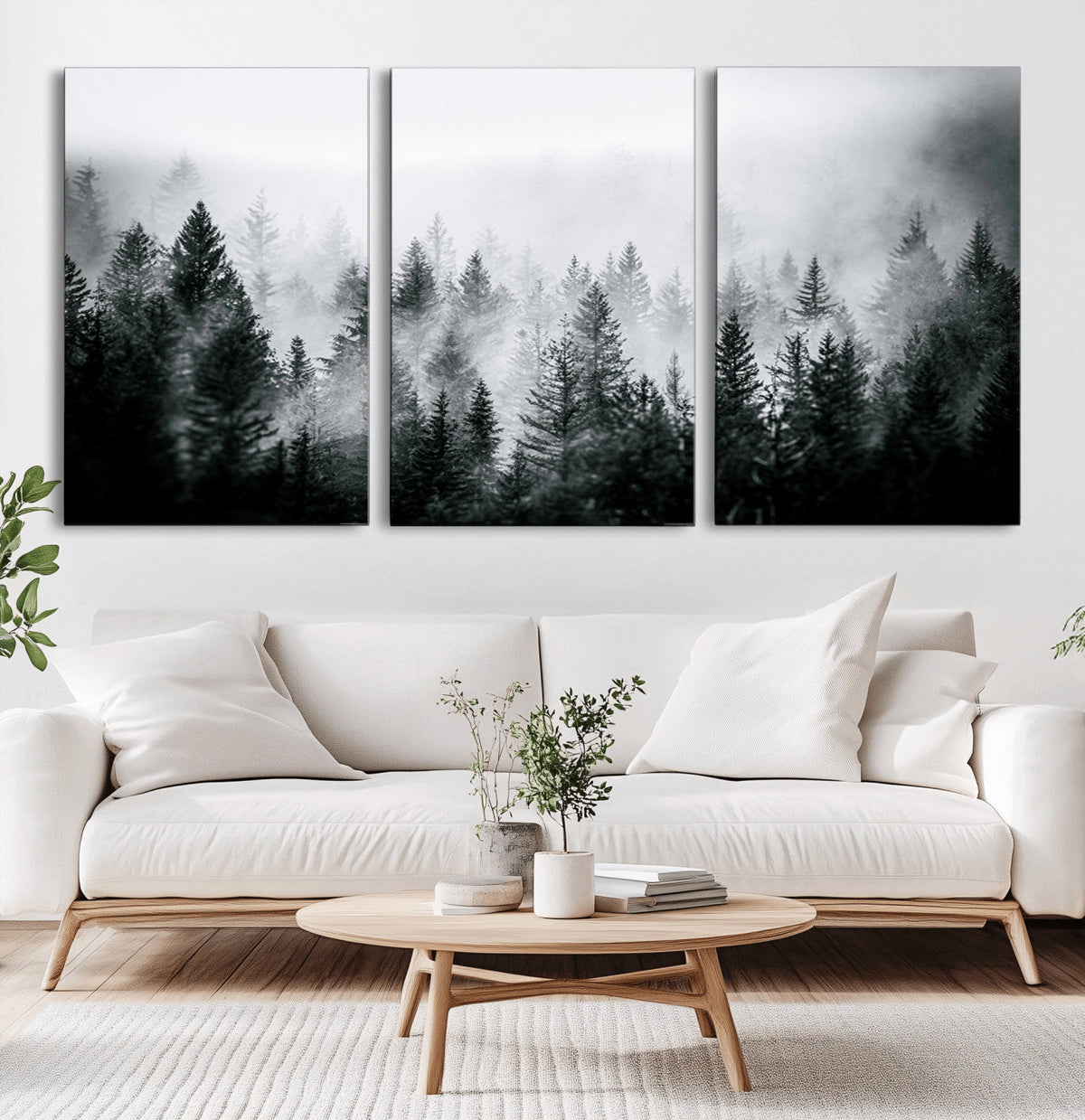 Elk Wall Art Canvas Print – Framed Snowy Forest Scene Art