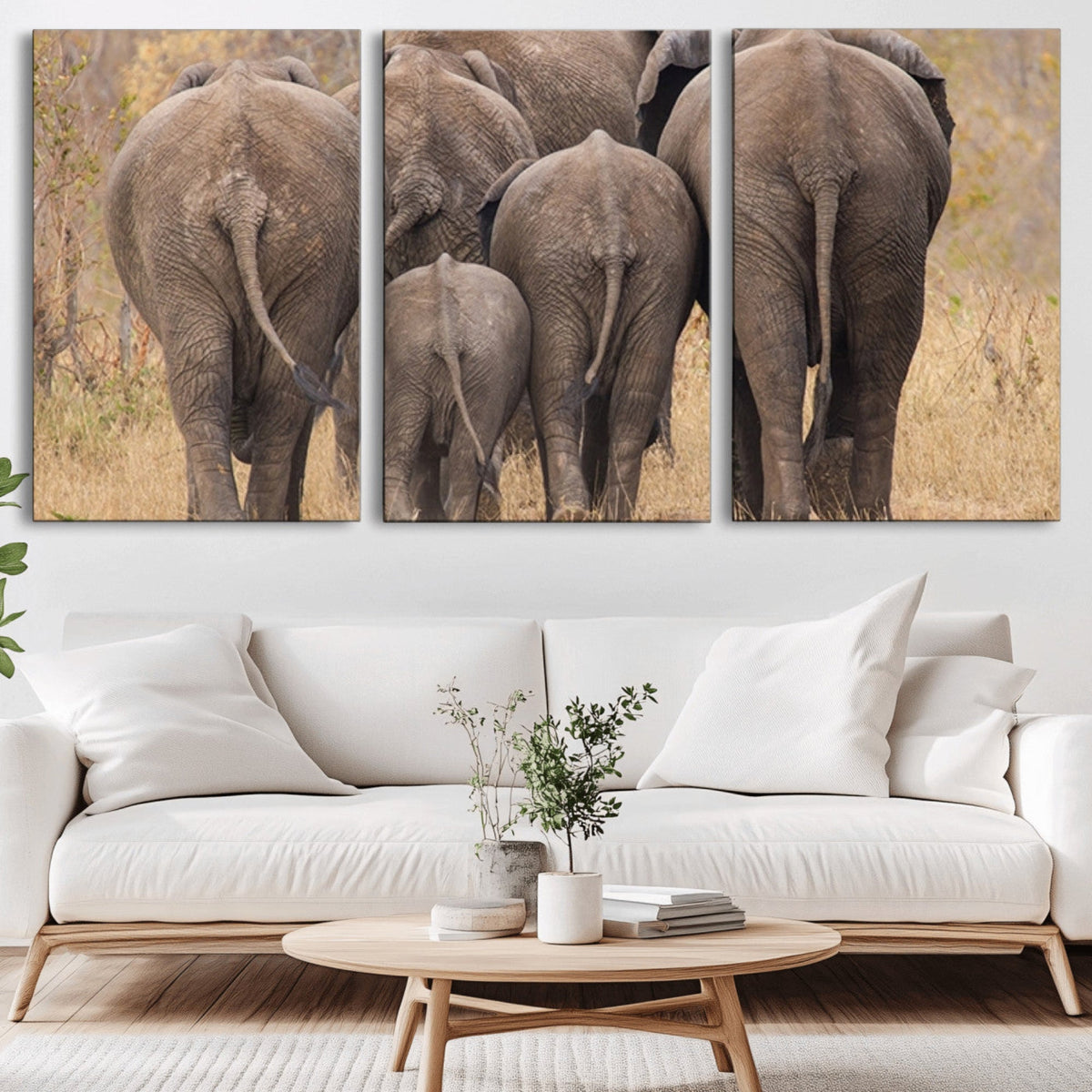Wild Elephant Wall Art Canvas Print