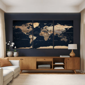 World Map Canvas Print – Detailed Map of the World Wall Art