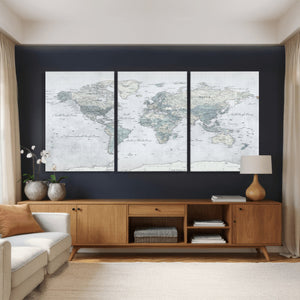 World Map Canvas Print – Detailed Map of the World Wall Art