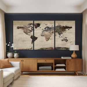 World Map Canvas Print – Detailed Map of the World Adventure
