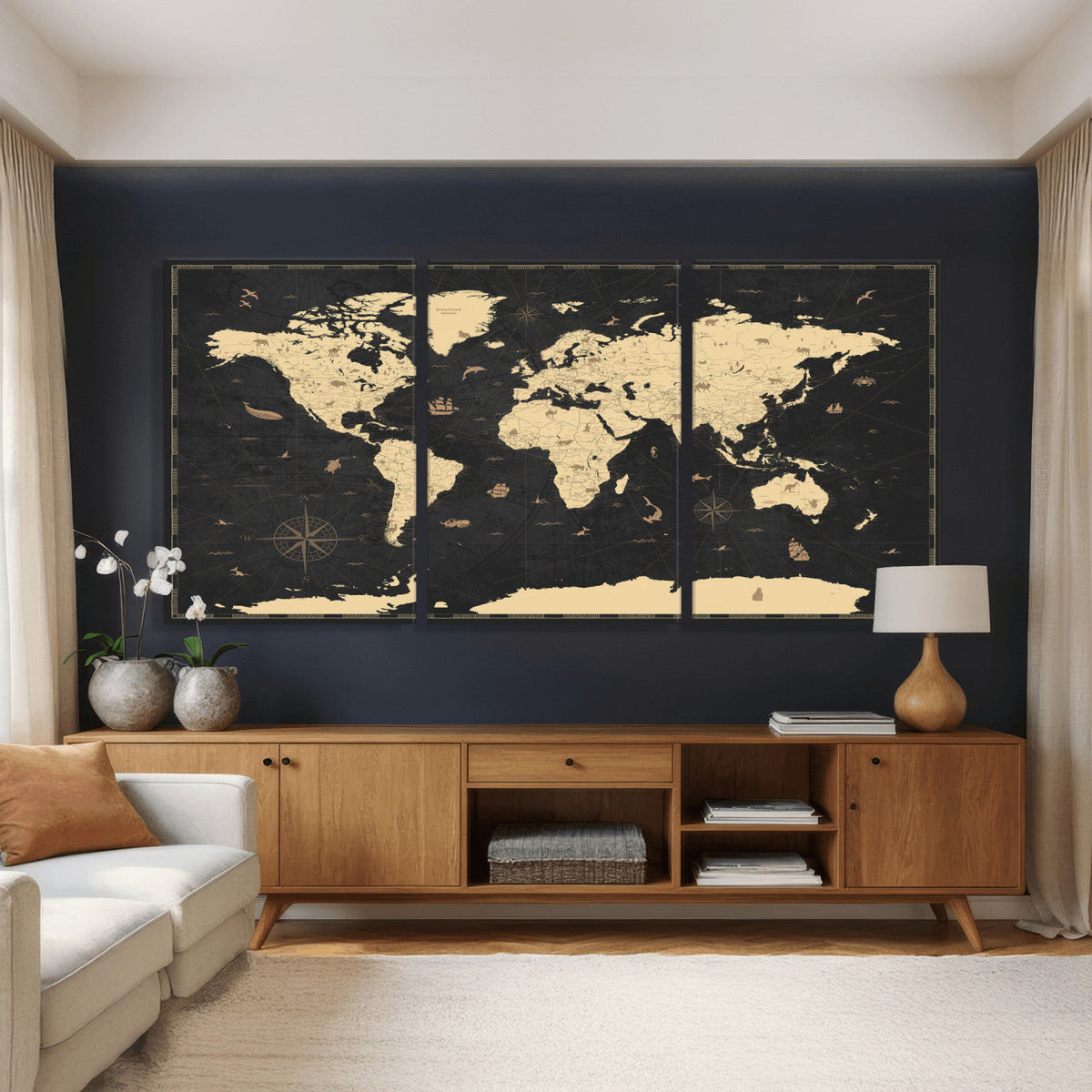 World Map Canvas Print – Detailed Map of the World Wall Art