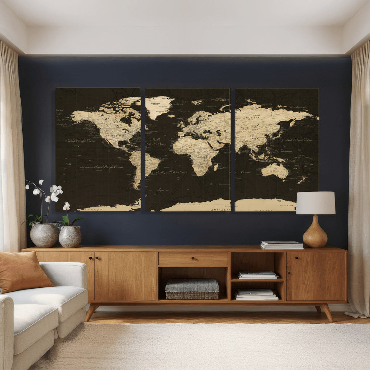 World Map Canvas Print – Framed World Map Wall Art for