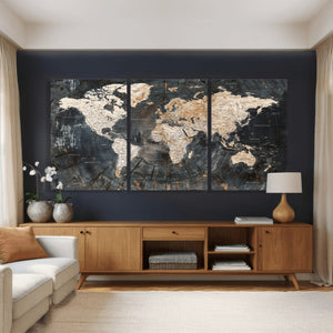 World Map Canvas Print – Detailed Map of the World Wall Art
