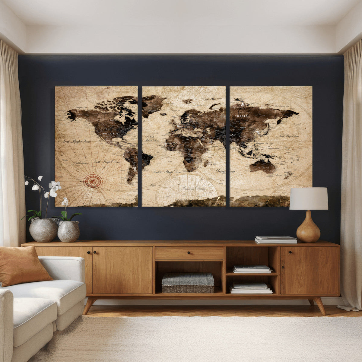 World Map Wall Art Canvas Print