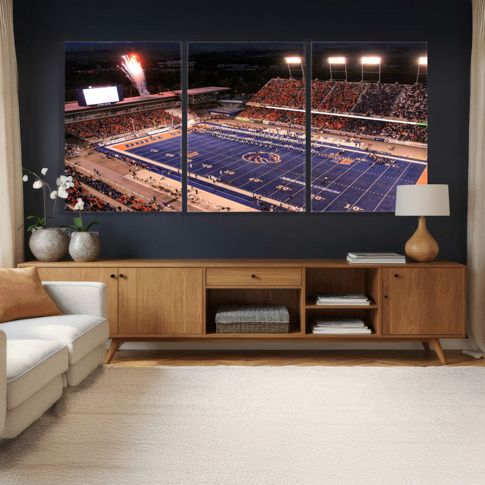 Boise State Stadium Large Wall Art Canvas Print for Living