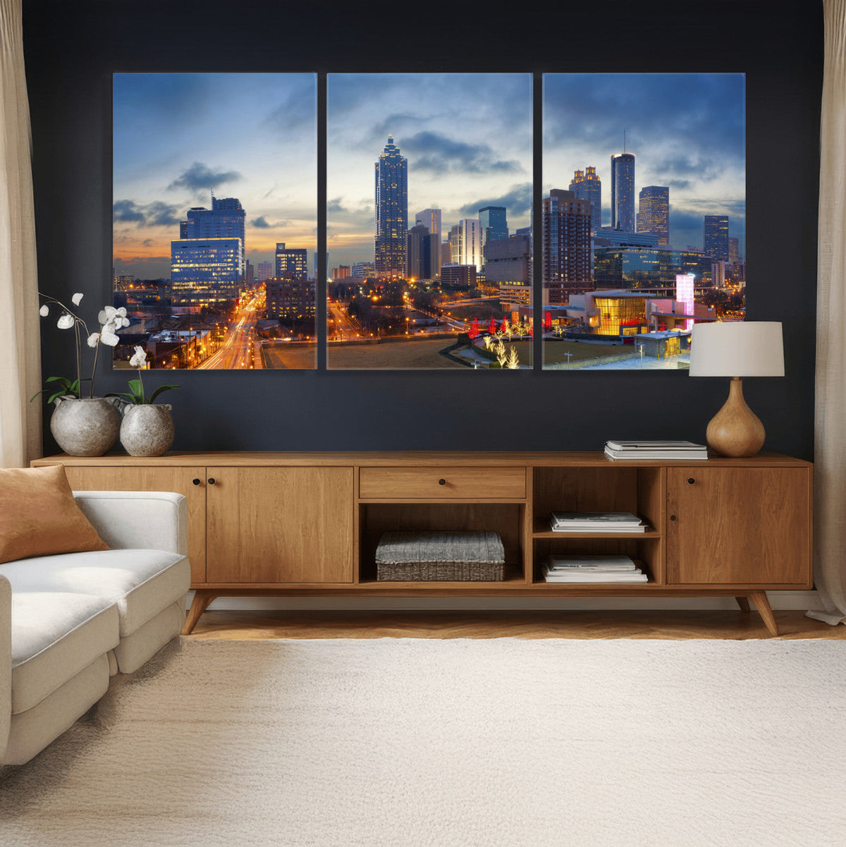 Atlanta Skyline Wall Art Canvas Print, Atlanta Downtown