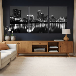 Austin Skyline Wall Art Canvas Print, Austin Downtown Night