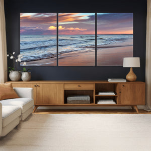 Ocean Sunset Wall Art Canvas Print – Coastal Beach