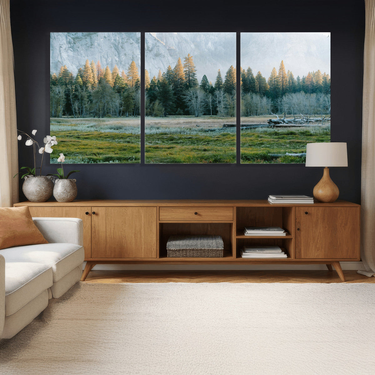 Forest Meadow Wall Art Canvas Print, Pine Tree Landscape