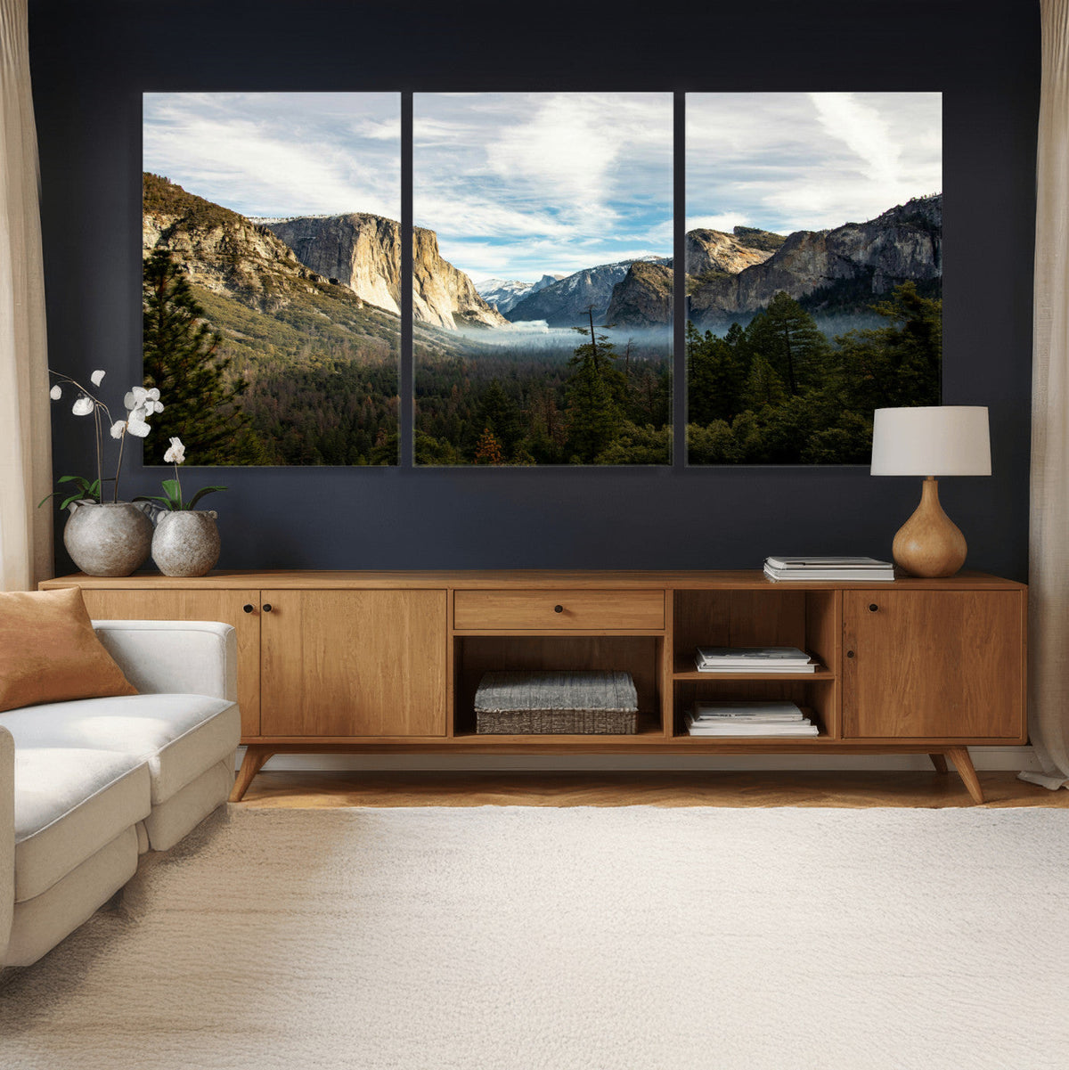 Yosemite Valley Mountain Wall Art Canvas Print, Granite