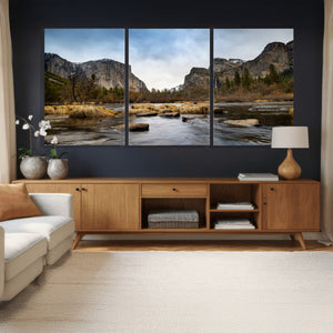 Yosemite Valley Mountain Landscape Wall Art Canvas Print,