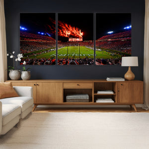 Auburn Stadium Wall Art Canvas Print, College Football Night