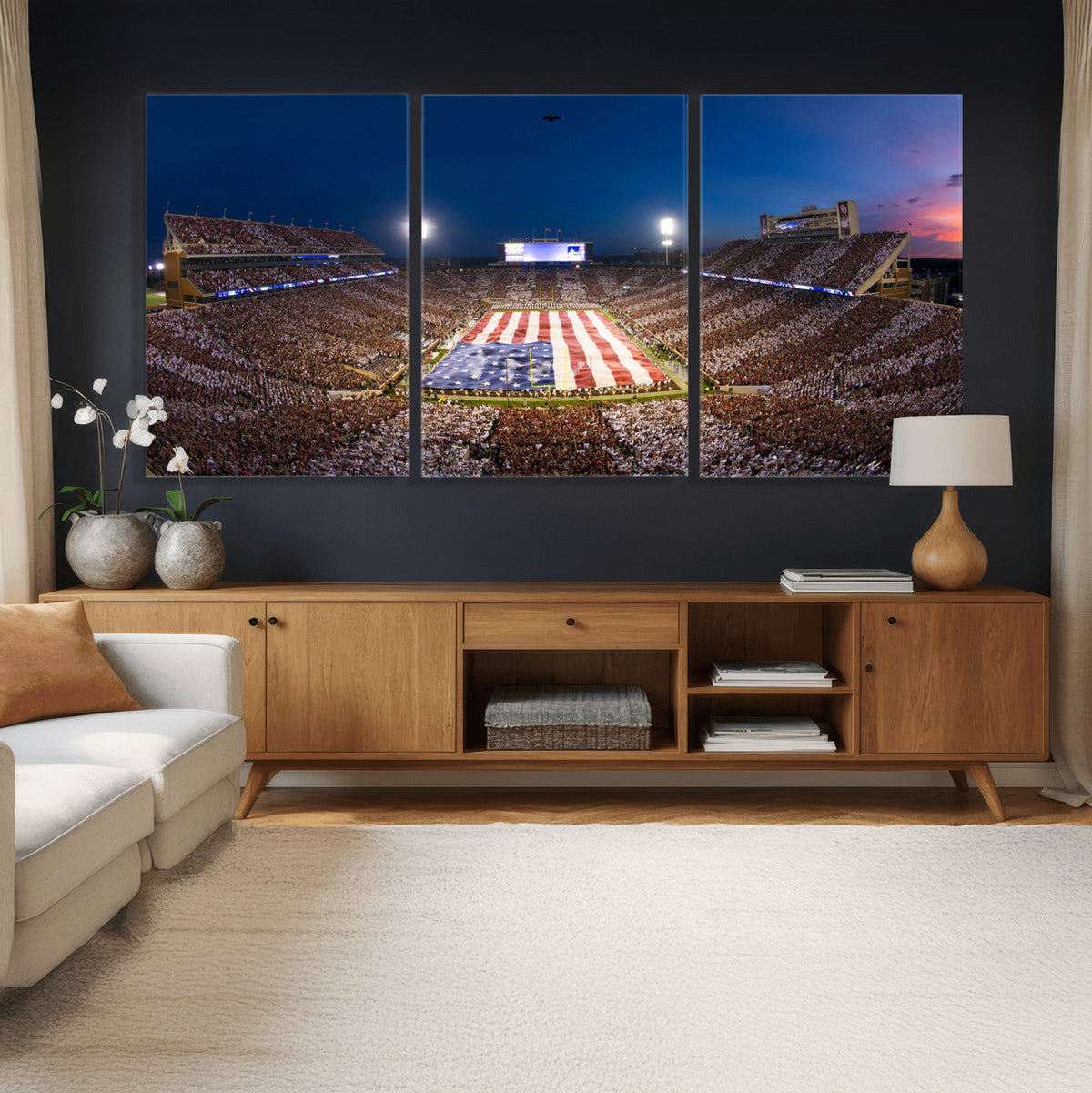 Oklahoma Sooners Memorial Stadium Wall Art Canvas Print,