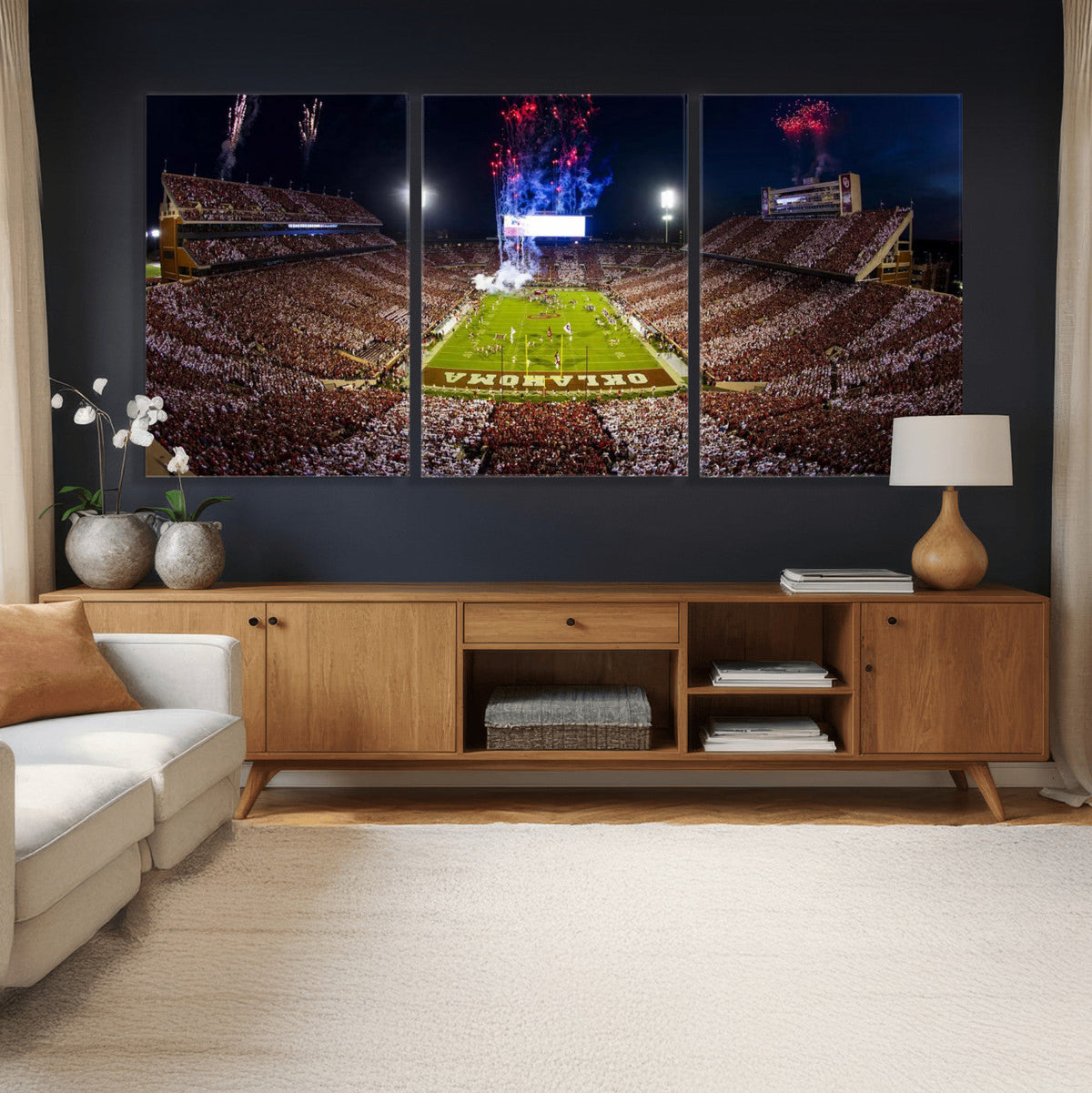 Oklahoma Memorial Stadium Wall Art Canvas Print – Oklahoma