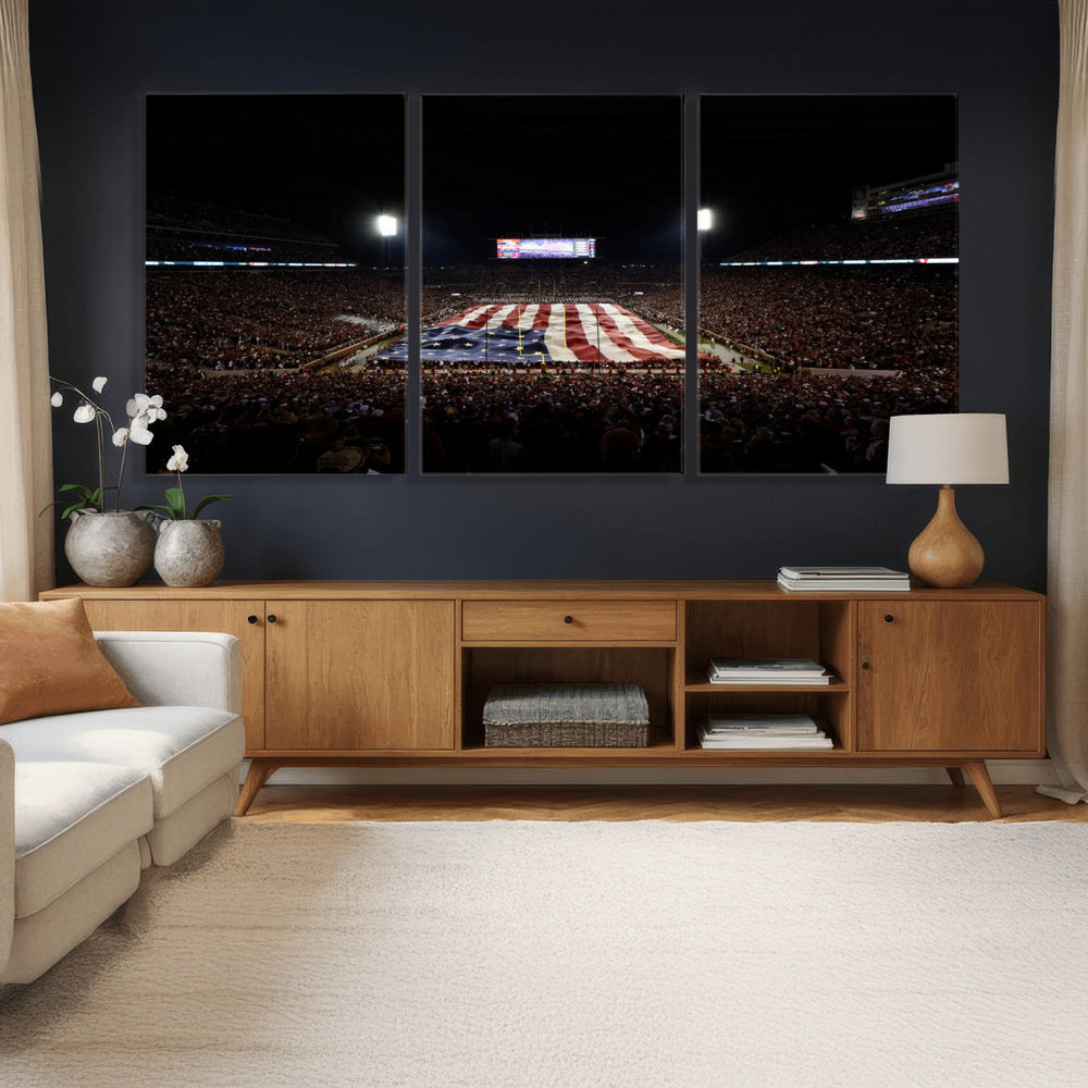 Oklahoma Memorial Stadium Wall Art Canvas Print – Oklahoma