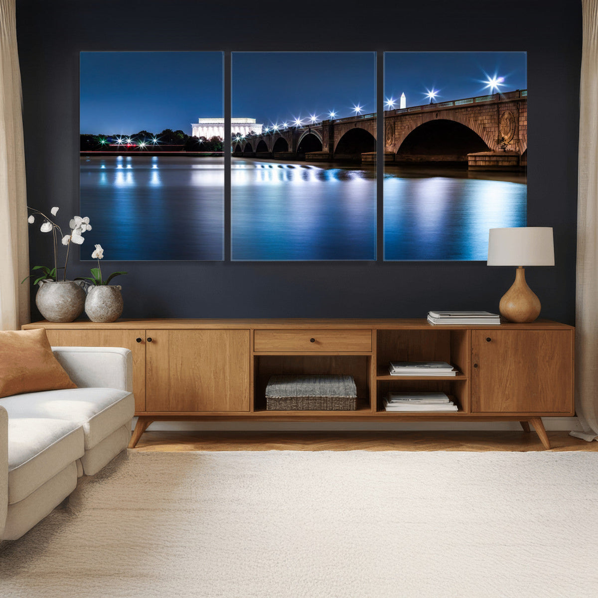 Washington DC Wall Art Canvas Print – Lincoln Memorial Night
