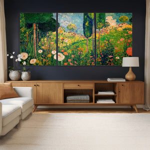Gustav Klimt Boho Mountain Landscape Large Wall Art,