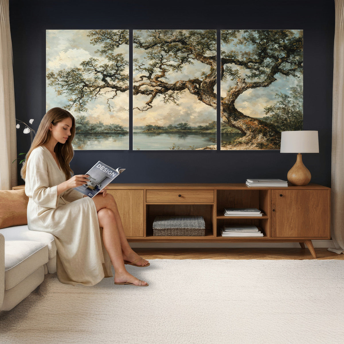 Old Oak Tree Canvas Wall Art, Turner Inspired Romantic