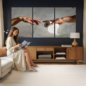 Funny Bathroom Wall Art Canvas, Creation of Toilet Paper