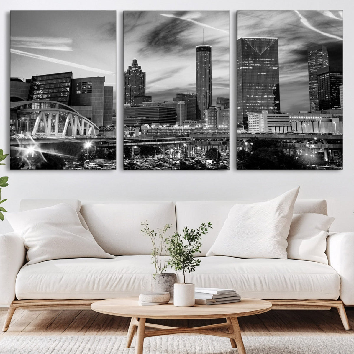 Black and White Atlanta Wall Art Canvas Print