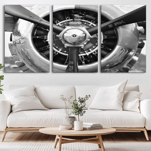 Vintage Airplane Wall Art Canvas Print