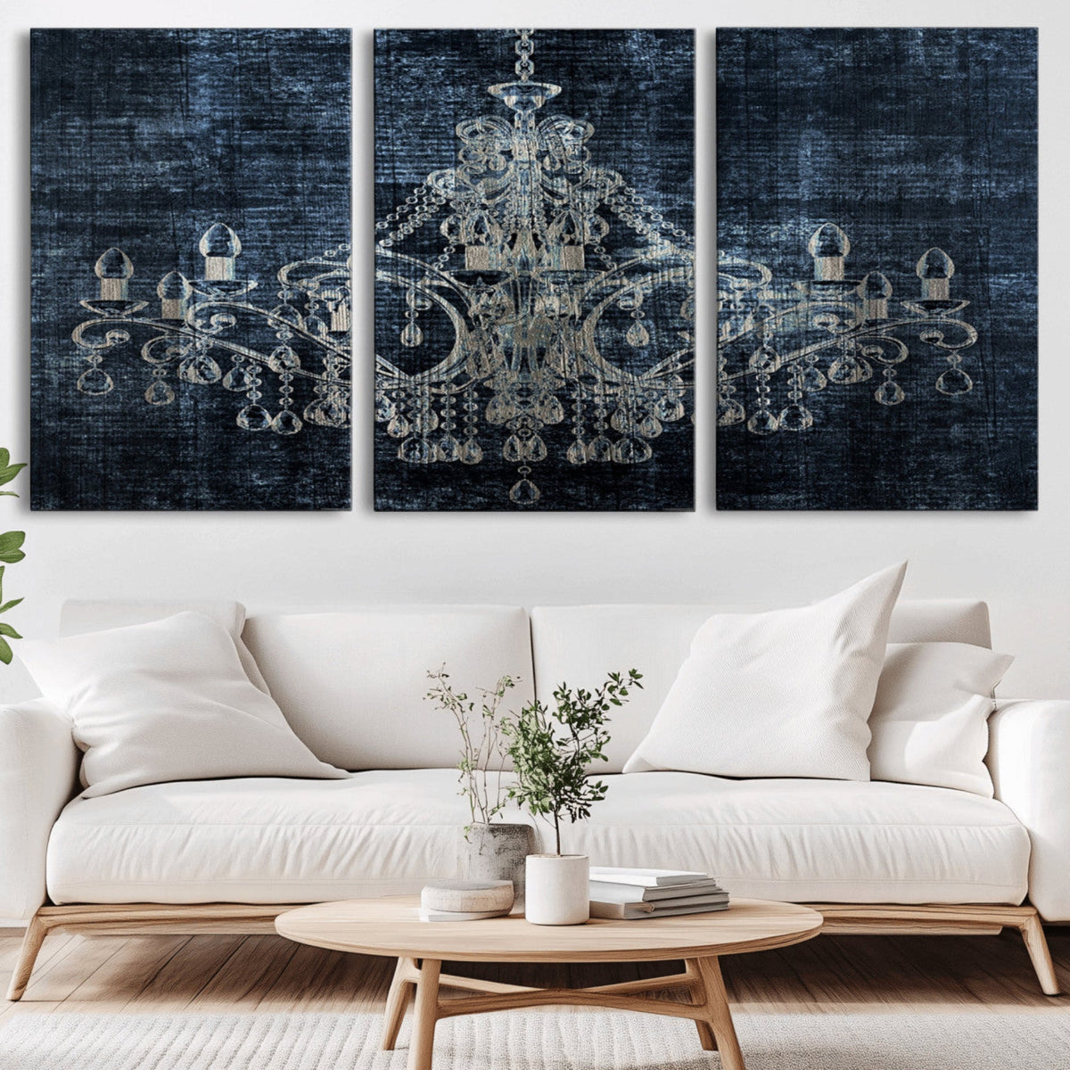 Dark Chandelier Wall Art Canvas Print