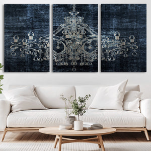 Dark Chandelier Wall Art Canvas Print