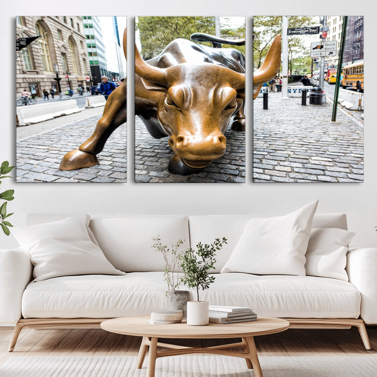 Charging Bull Wall Art Canvas Print
