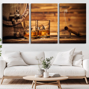 Rustic Whiskey and Barrel Canvas Print
