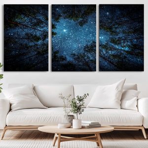 Forest and Stars Wall Art Canvas Print