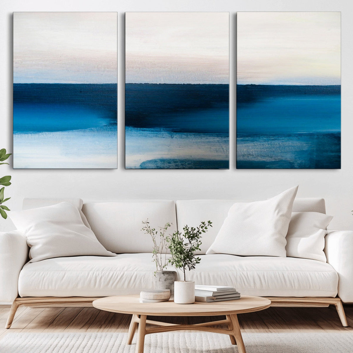 Dark Blue Abstract Wall Art Canvas Print