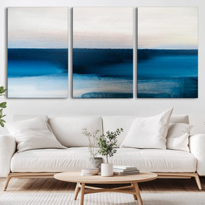 Dark Blue Abstract Wall Art Canvas Print