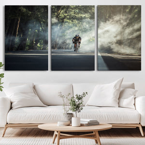 Cycling Road Bike in the Morning, Cycling Road Bike Canvas