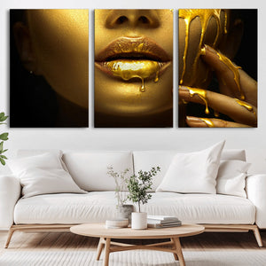 Gold and Women Wall Art Canvas Print