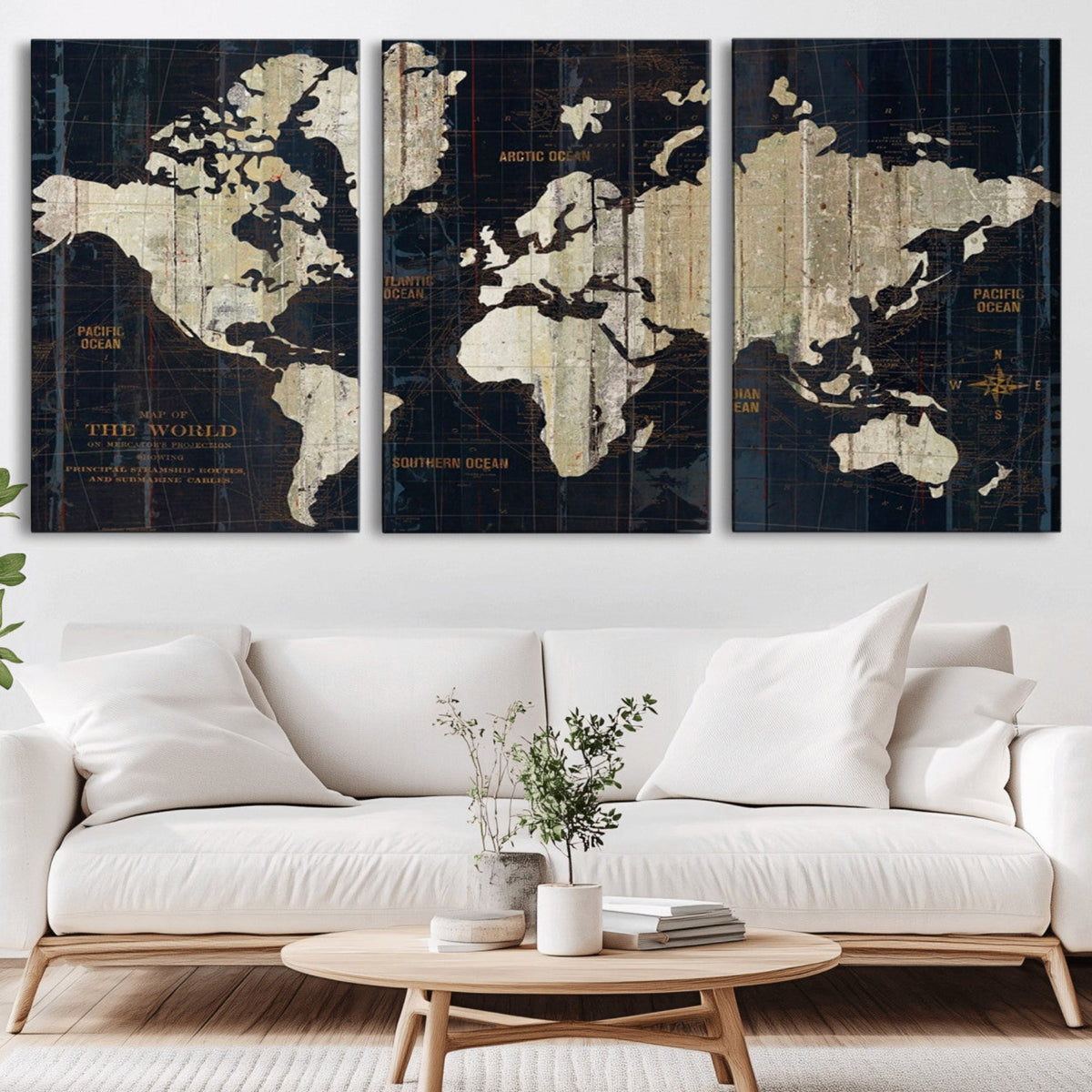 World Map Canvas Print – Detailed Map of the World Wall Art