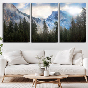 Half Dome Yosemite Calinia Wall Art Canvas Print El Capitan