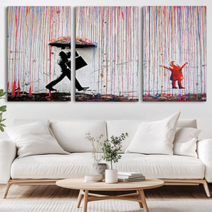 Banksy Wall Art Canvas Print, Framed Graffiti Art Picture