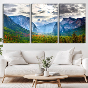 Yosemite Park Half Dome 3 Panel Canvas Print | Large Giclée