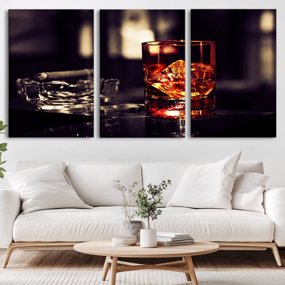 Whiskey and Cigar Canvas – Luxurious Wall Art for Home or