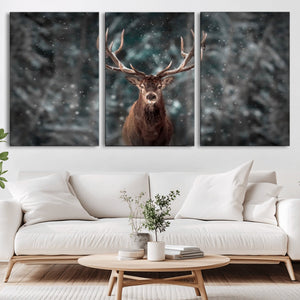 Wall Art Deer Art Animal Canvas, Framed Wall Art Deer Canvas