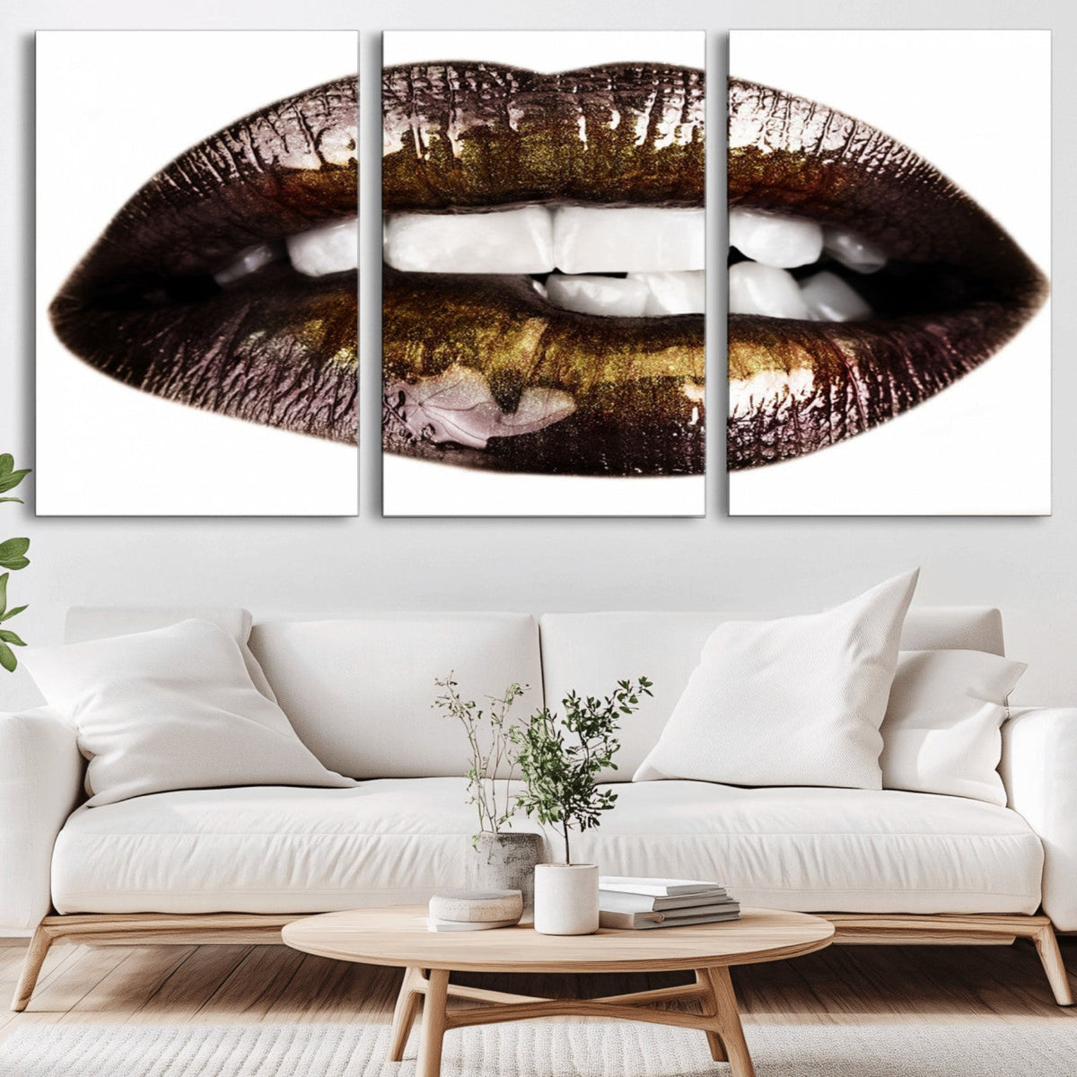 Close Up Lips Wall Art Canvas Print