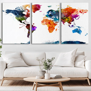 World Map Canvas Print – Detailed Map of the World Wall Art