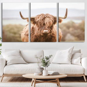 Scottish Serene Highland Cow Canvas Wall Art – Serene