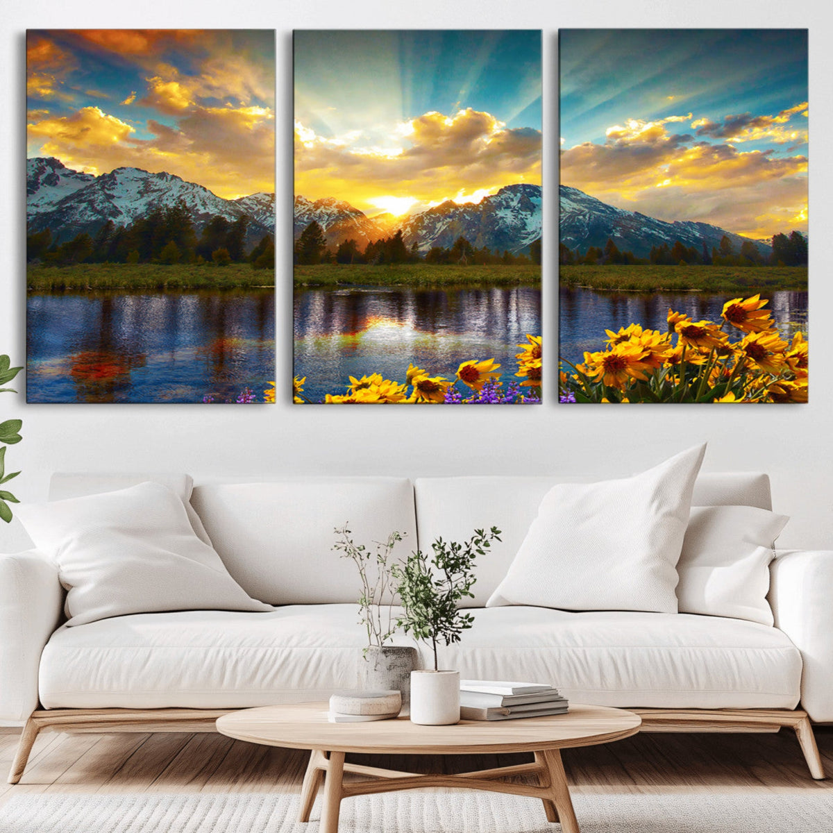 Grand Teton Park Sunrise Wall Art – Vibrant Landscape Canvas