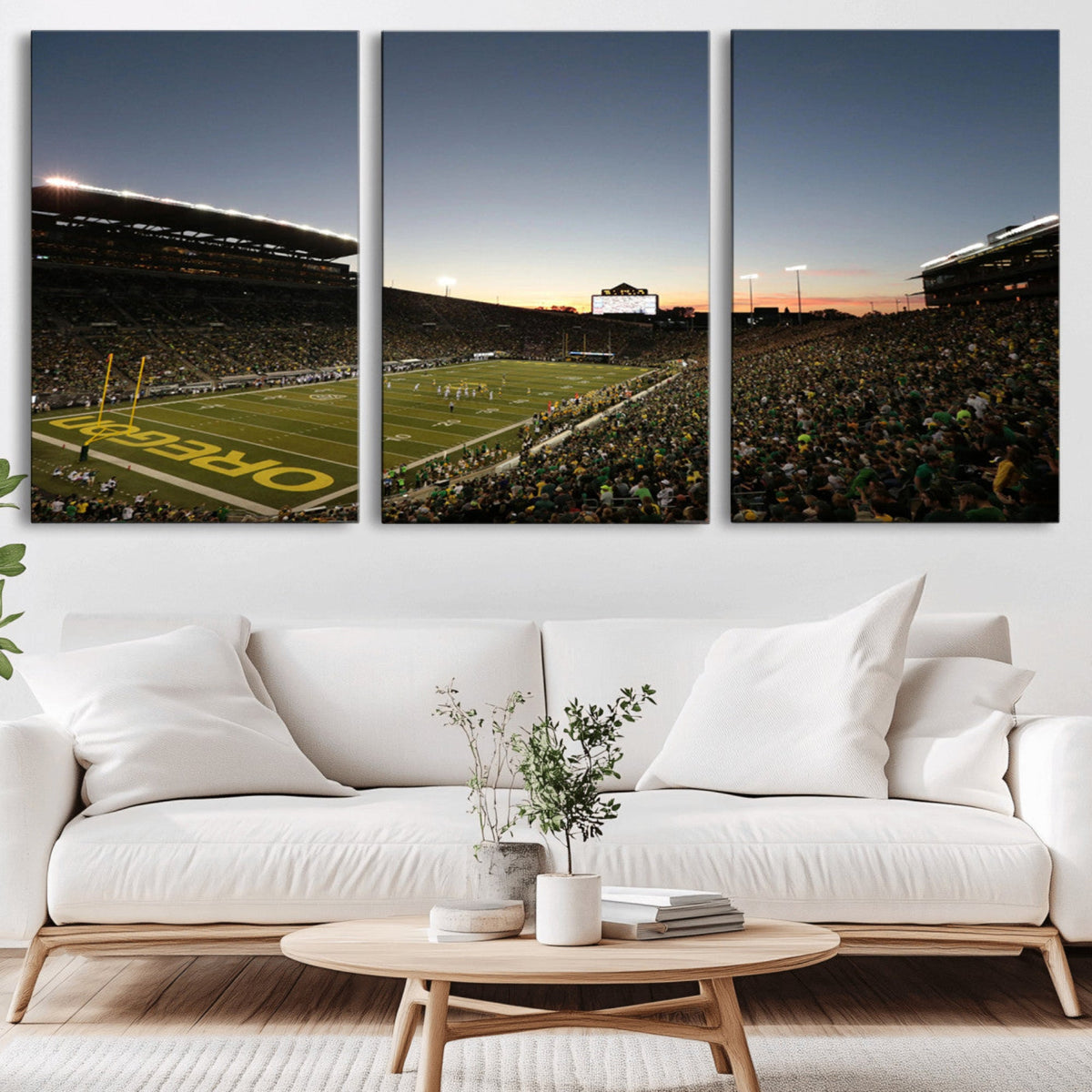 Oregon Ducks Football Team Print - Eugene Autzen Stadium